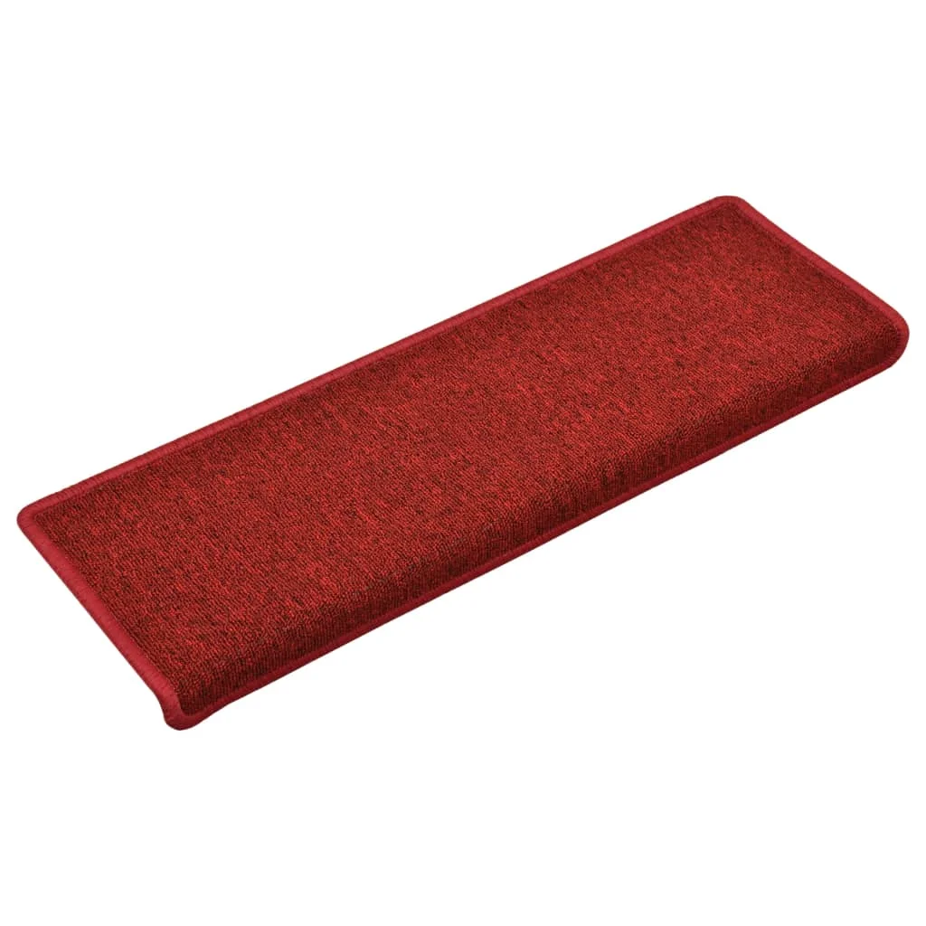 15 db lépcsőszőnyeg 65 x 21 x 4 cm bordó téglalap alakú széllel