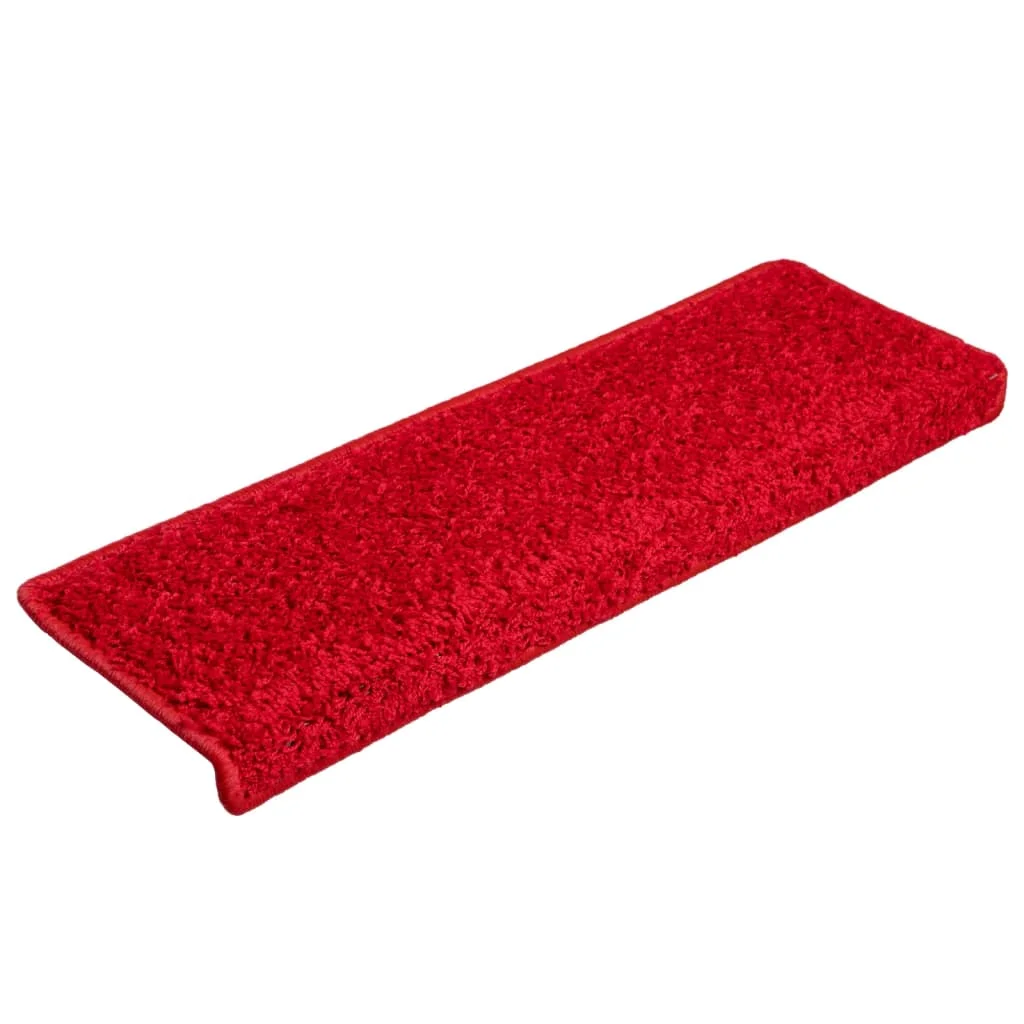 15 db piros, téglalap alakú szélű lépcsőszőnyeg 65 x 21 x 4 cm