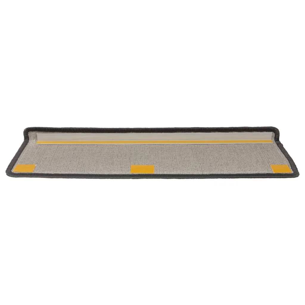 15 db sötétszürke lépcsőszőnyeg, téglalap alakú széllel, 65 x 21 x 4 cm