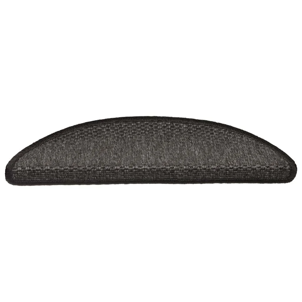 15 db szizál hatású antracitszürke lépcsőszőnyeg 56x17x3 cm