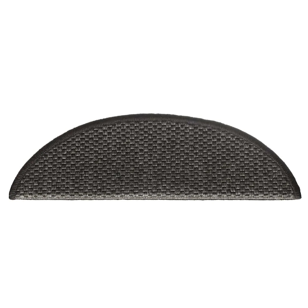 15 db szizál hatású antracitszürke lépcsőszőnyeg 56x17x3 cm