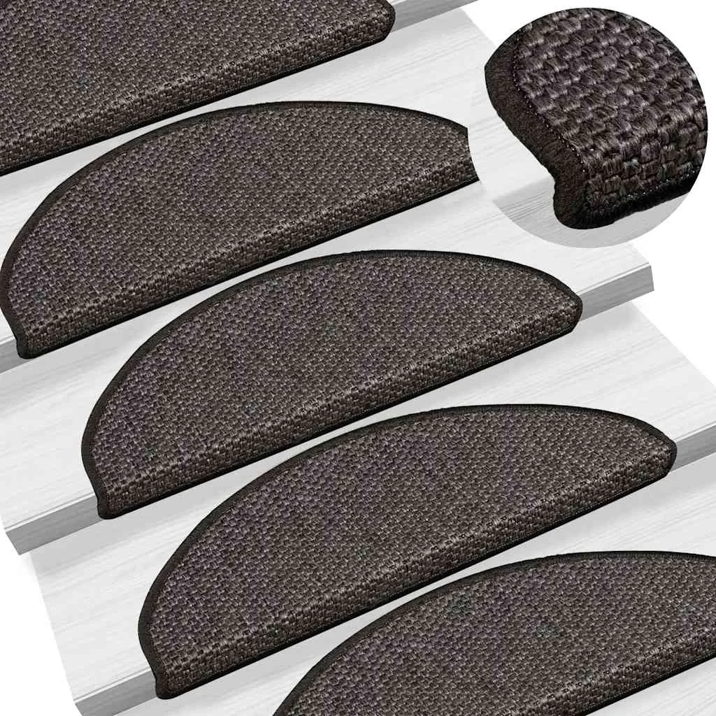 15 db szizál hatású antracitszürke lépcsőszőnyeg 65x21x4 cm