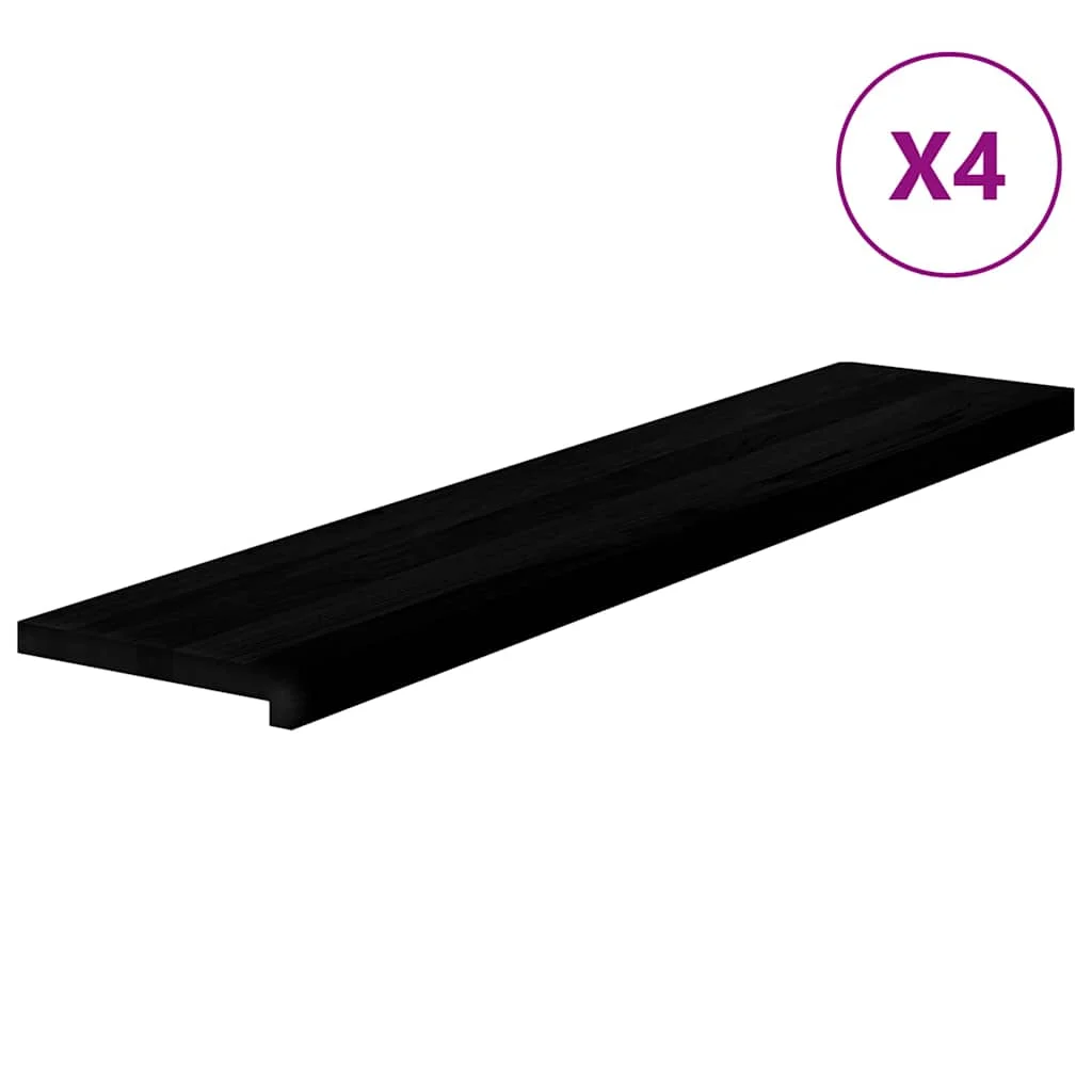 Lépcsőfokok 4 db Sötétbarna 120x30x2 cm tömör fa tölgyfa