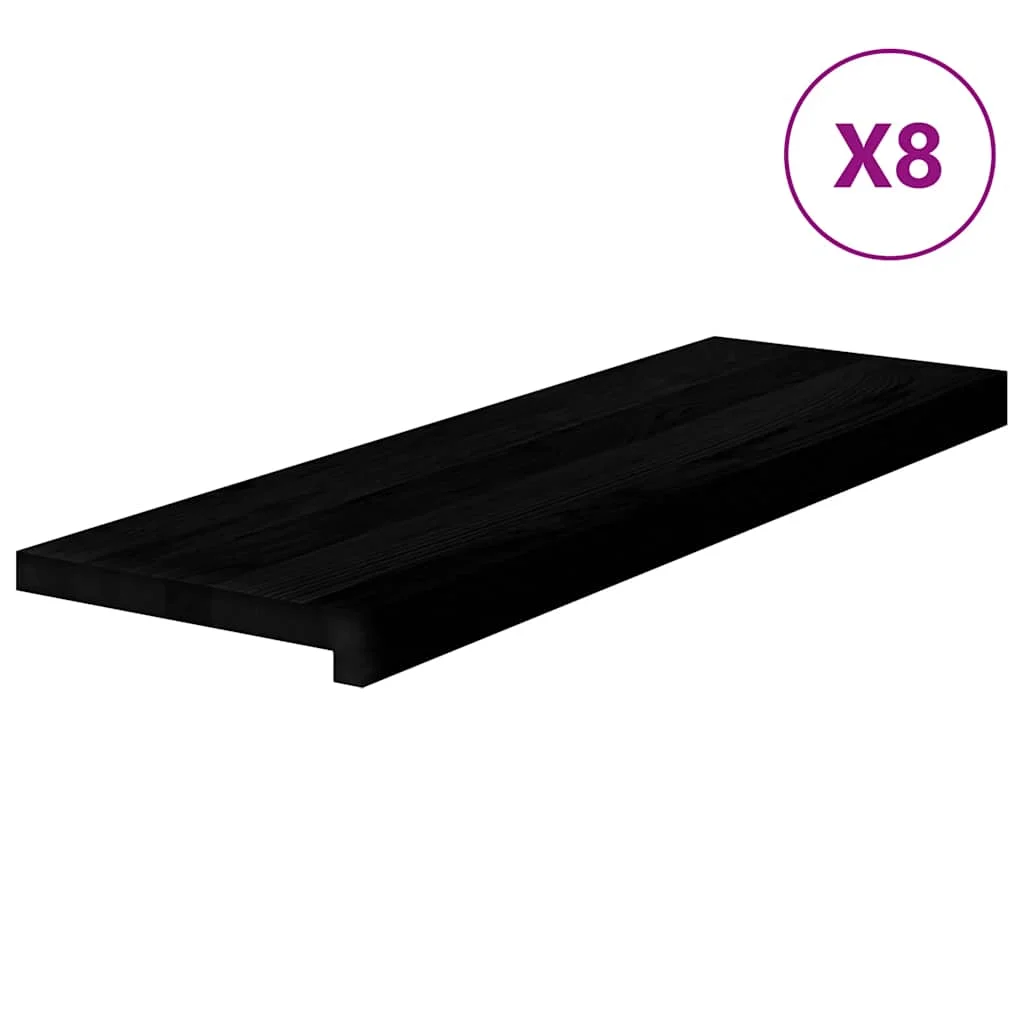 Lépcsőfokok 8 db Sötétbarna 80x25x2 cm tömör fa tölgyfa