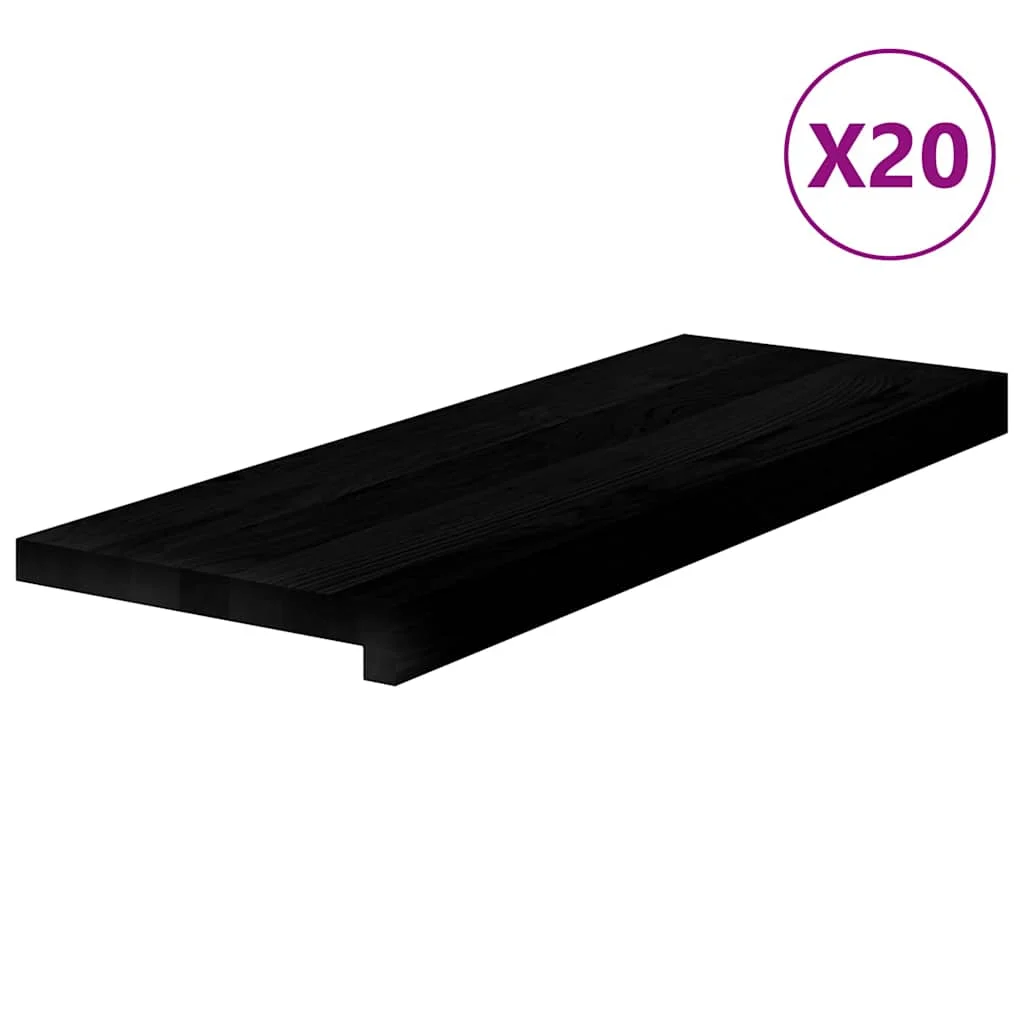 Lépcsőfokok 20 db Sötétbarna 70x25x2 cm tömör fa tölgyfa