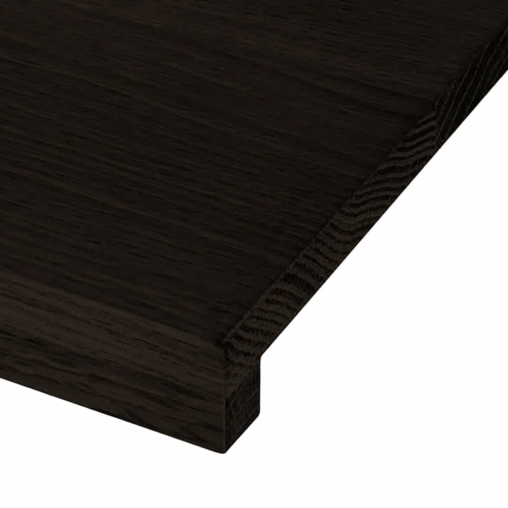 Lépcsőfokok 2 db Sötétbarna 100x30x2 cm tömör fa tölgyfa