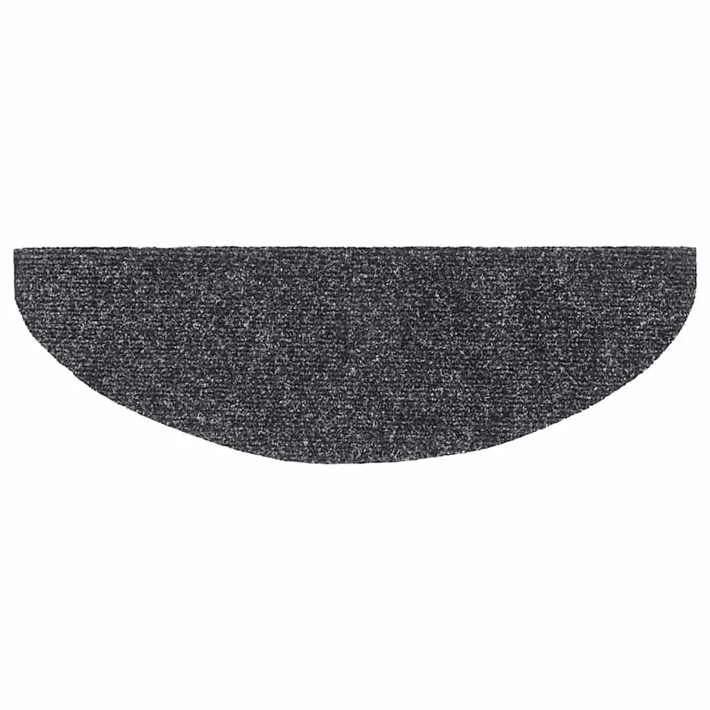20 db öntapadós lépcsőszőnyeg, 65 x 21 x 4 cm, sötétszürke, nagy félkör alakú
