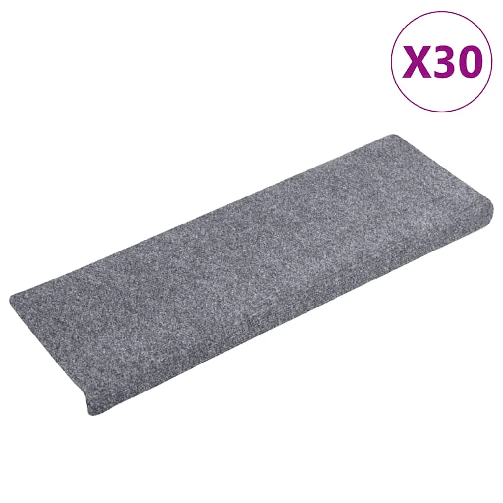 30 db világosszürke öntapadó lépcsőszőnyeg 65x21x4 cm