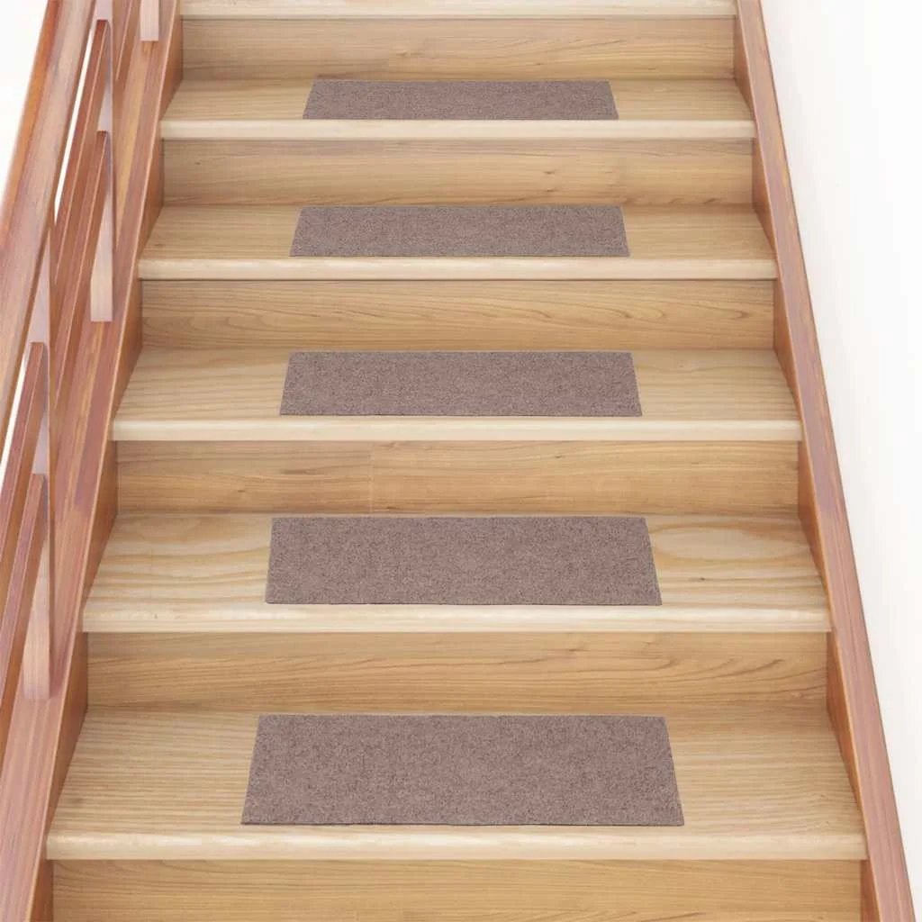 öntapadós lépcsőszőnyegek 30 db 60 x 25 cm világosbarna téglalap alakú