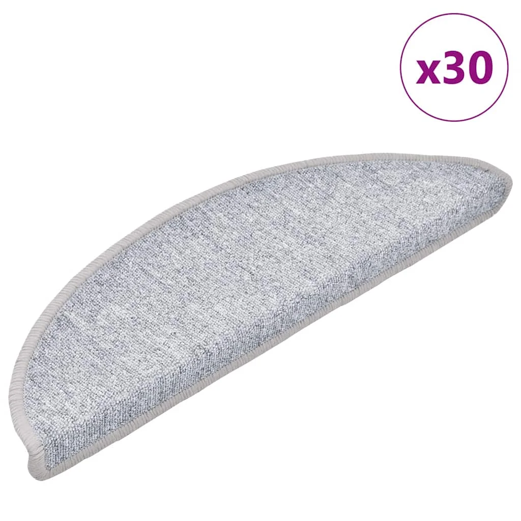 30 db világosszürke lépcsőszőnyeg 56x17x3 cm