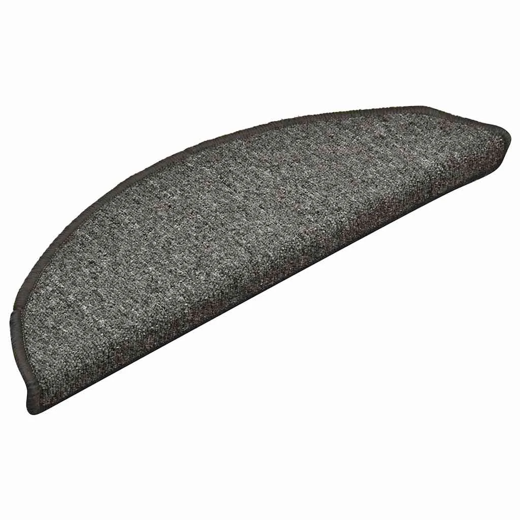 30 db sötétszürke félkör alakú lépcsőszőnyeg 56 x 17 x 3 cm