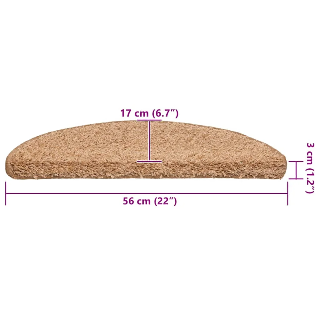 30 db bézs színű, félkör alakú lépcsőszőnyeg 56 x 17 x 3 cm