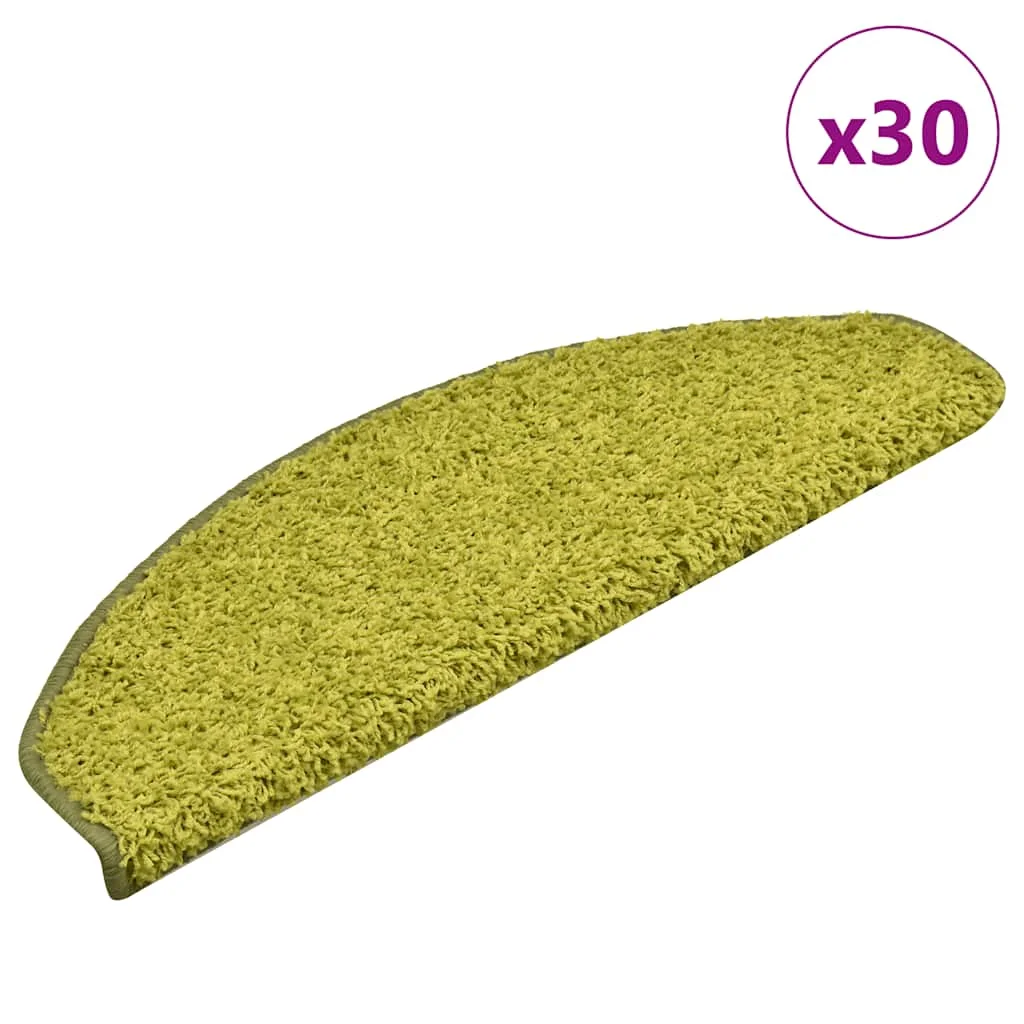 30 db zöld, nagy félkör alakú lépcsőszőnyeg 65 x 21 x 4 cm