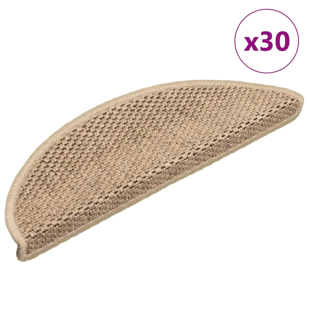 30 db lépcsőszőnyegek öntapadós szizál kinézetű 56x17x3 cm