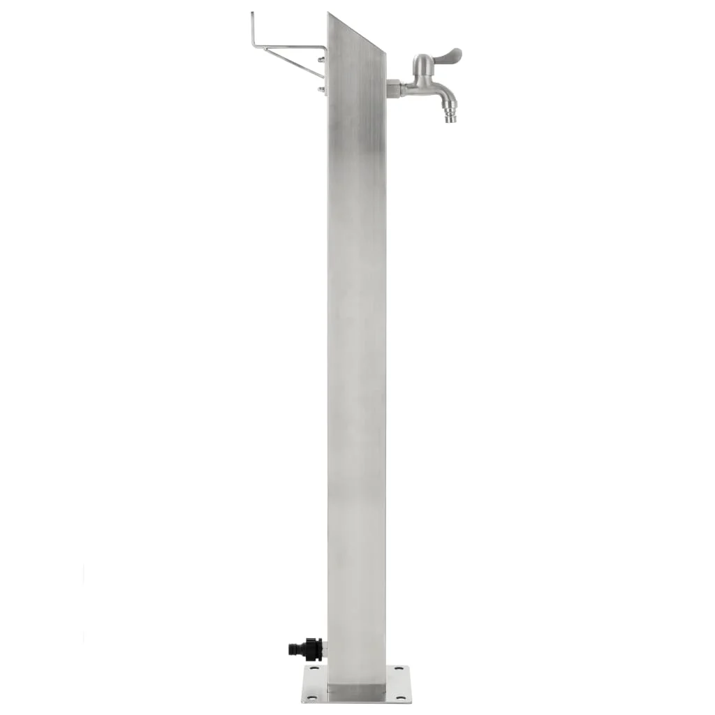 Rozsdamentes acél négyzetes kerti oszlop típusú vízcsap 95 cm