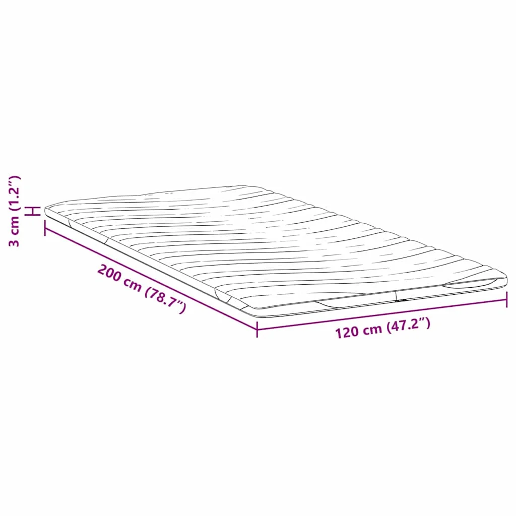 Matracpárnák Fehér 120 x 200 cm Nem ragasztós poliészter