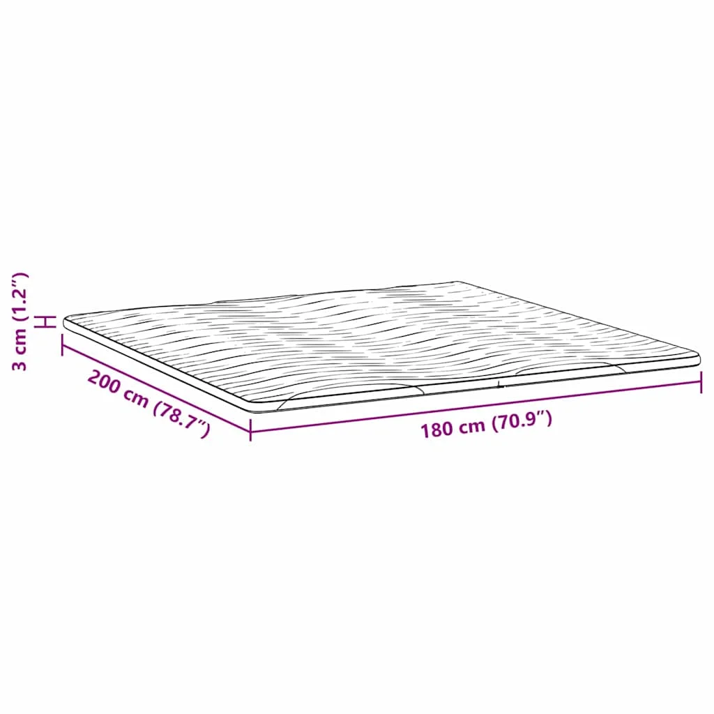 Matracpárnák Fehér 180 x 200 cm Nem ragasztós poliészter