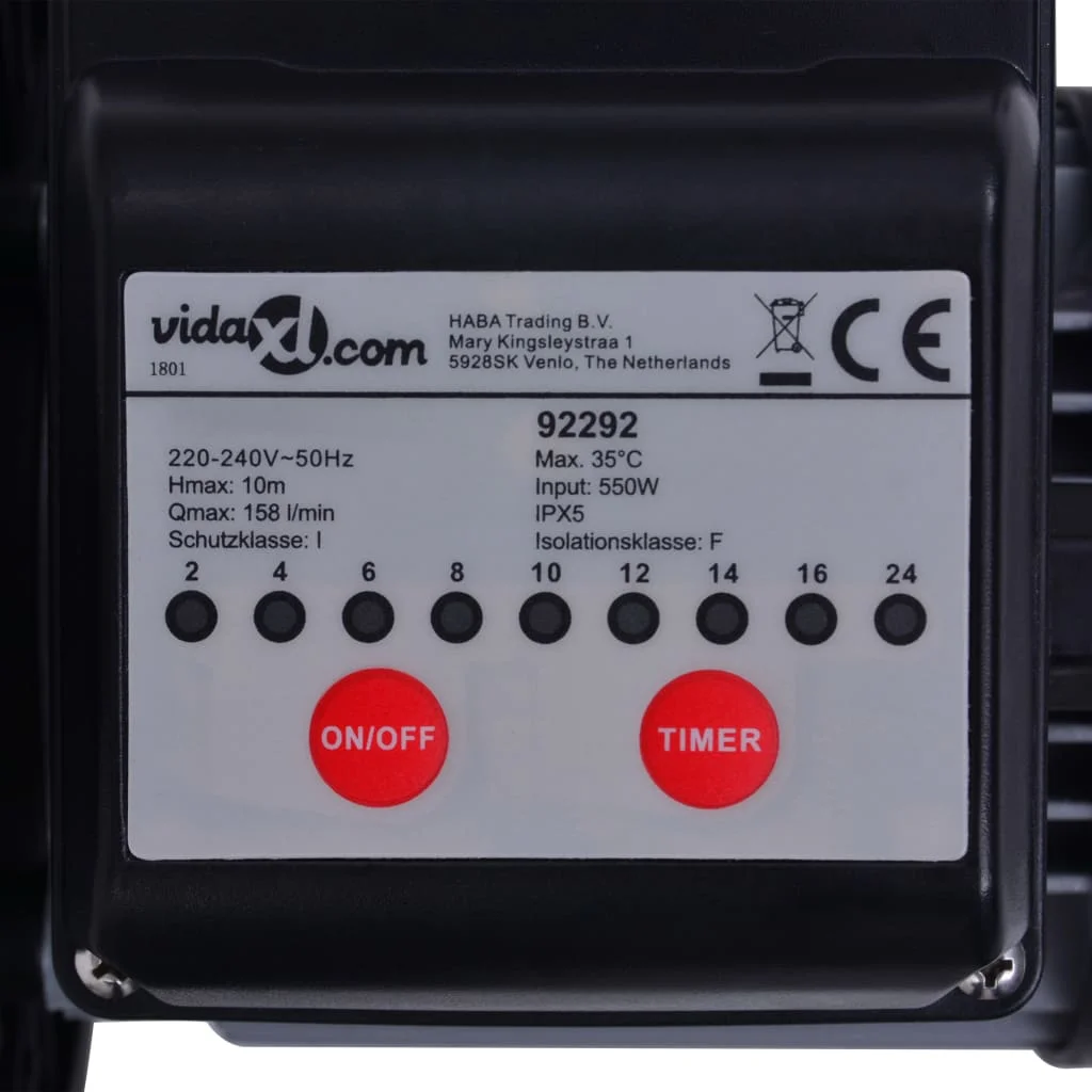 Homokszűrős szivattyú időzítővel 550 W 50 L