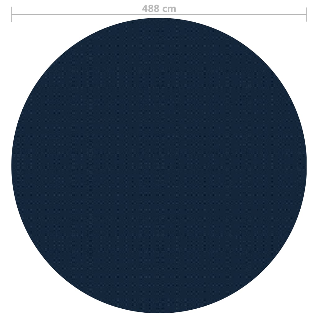 Fekete és kék napelemes lebegő PE medencefólia 488 cm