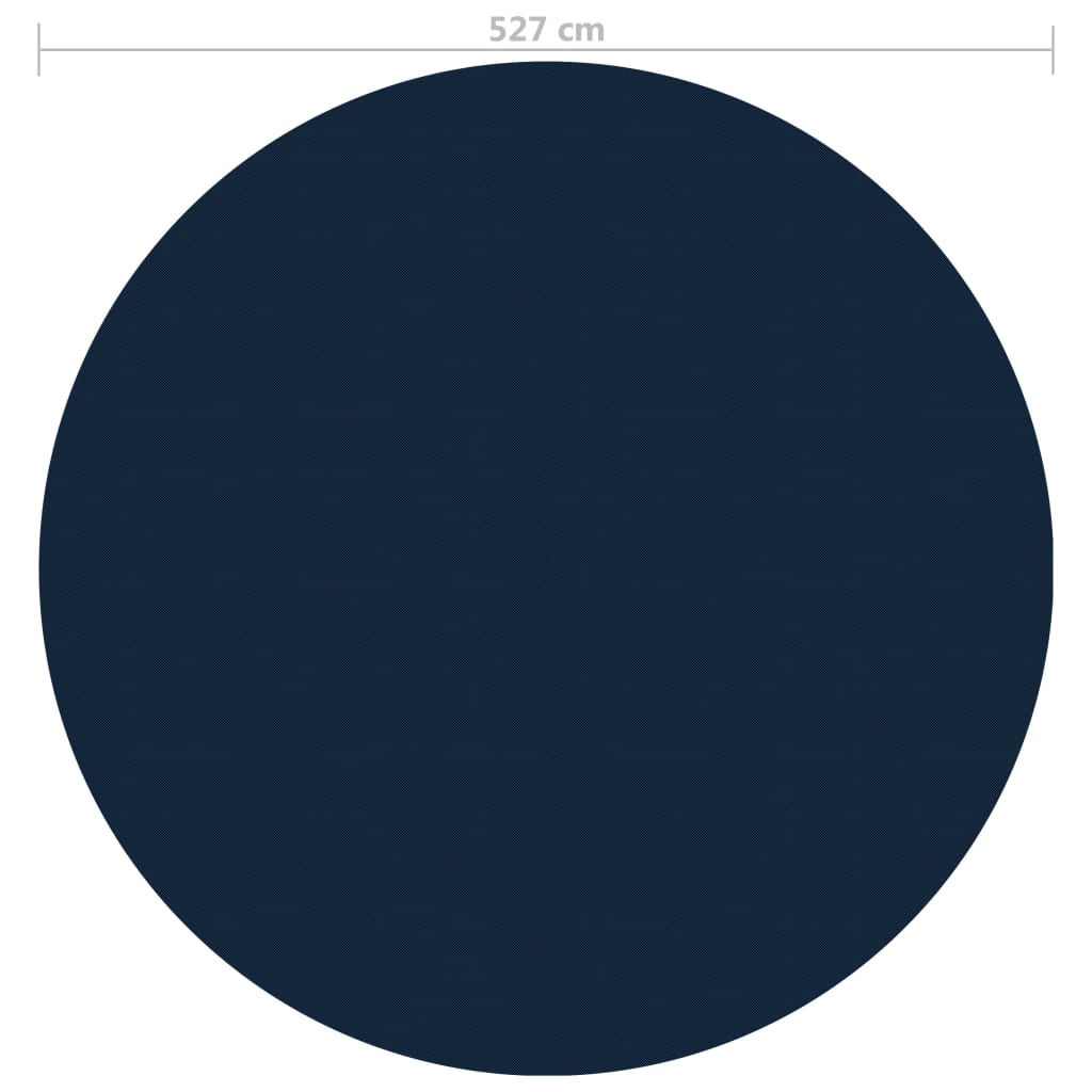 Fekete és kék napelemes lebegő PE medencefólia 527 cm