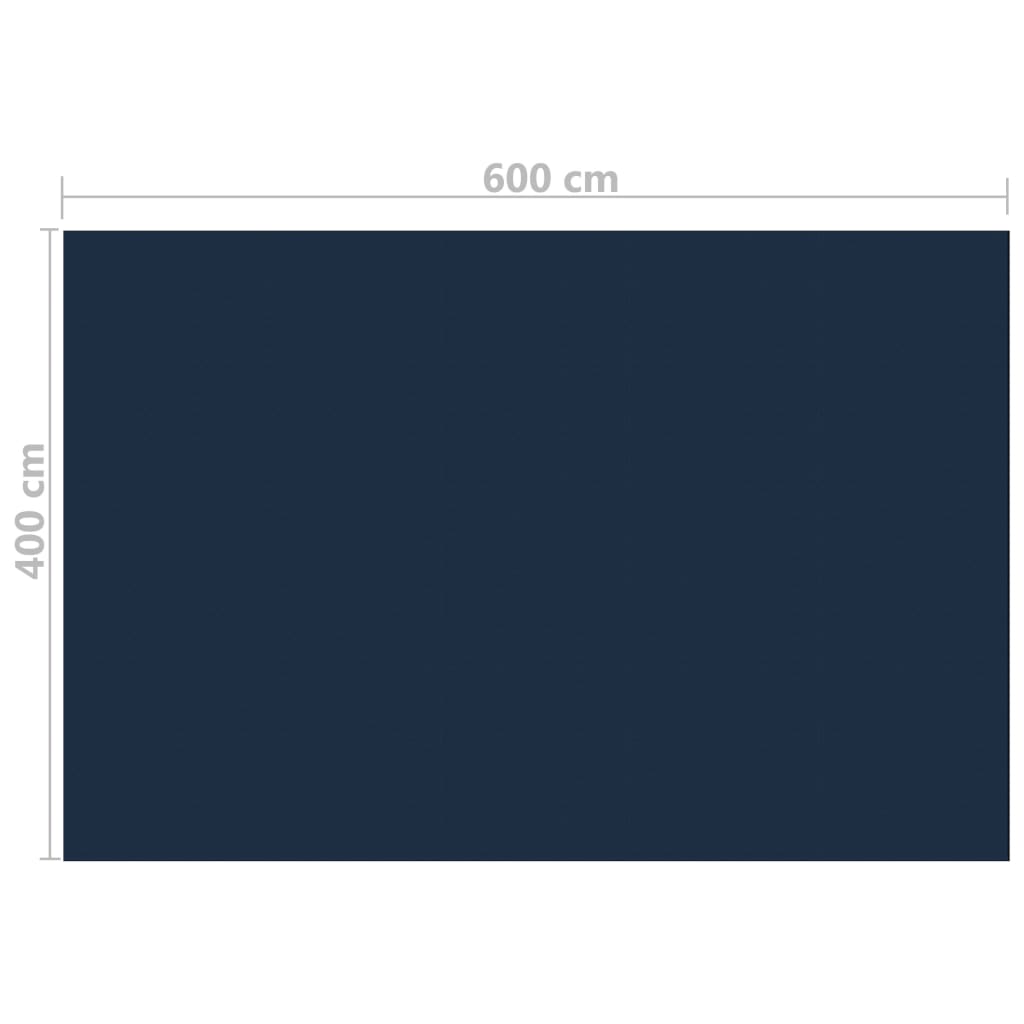 Fekete és kék napelemes lebegő PE medencefólia 600 x 400 cm