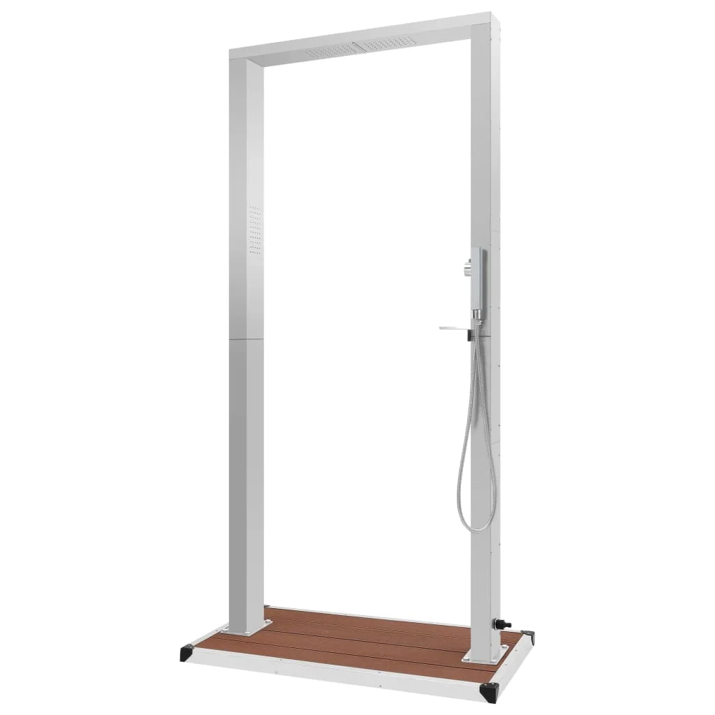 Kültéri WPC és rozsdamentes acél zuhany és zuhanytálca