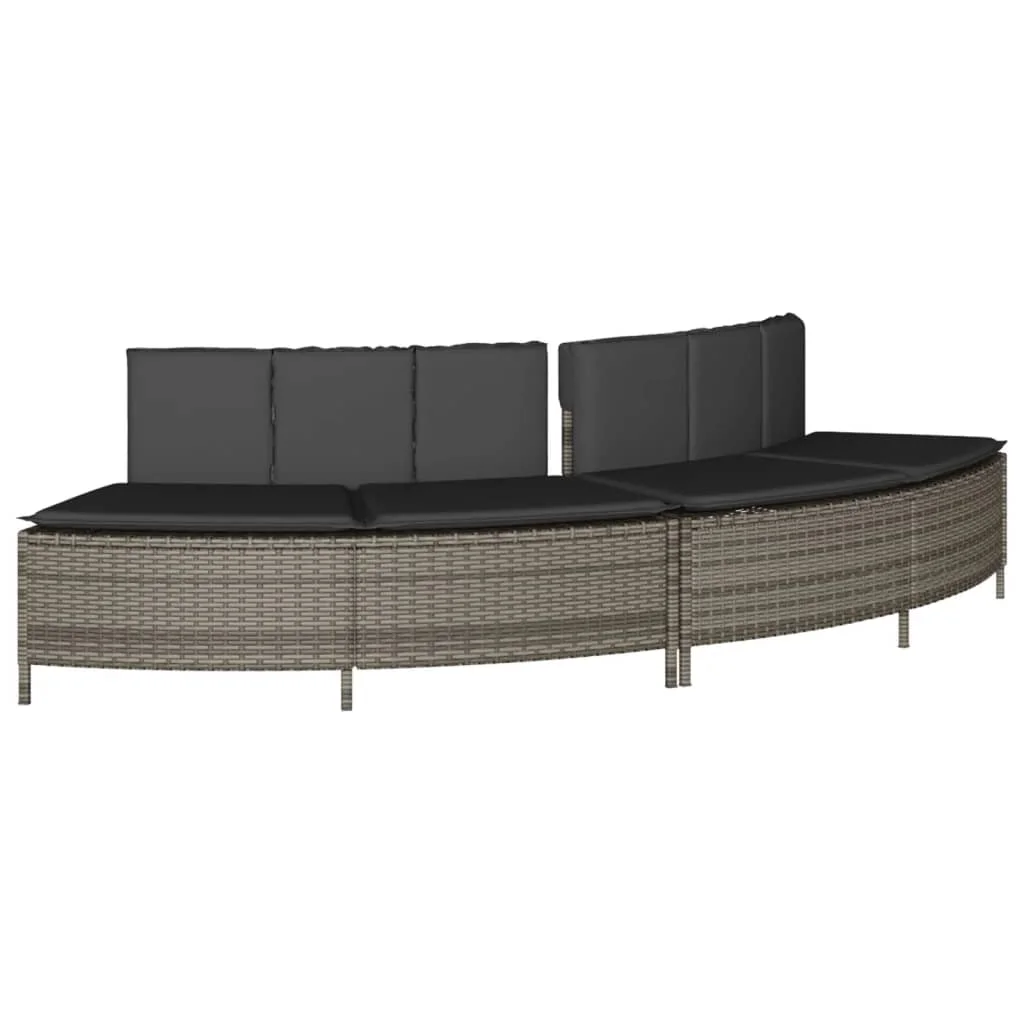 Szürke polyrattan és tömör akácfa jakuzzi-keret