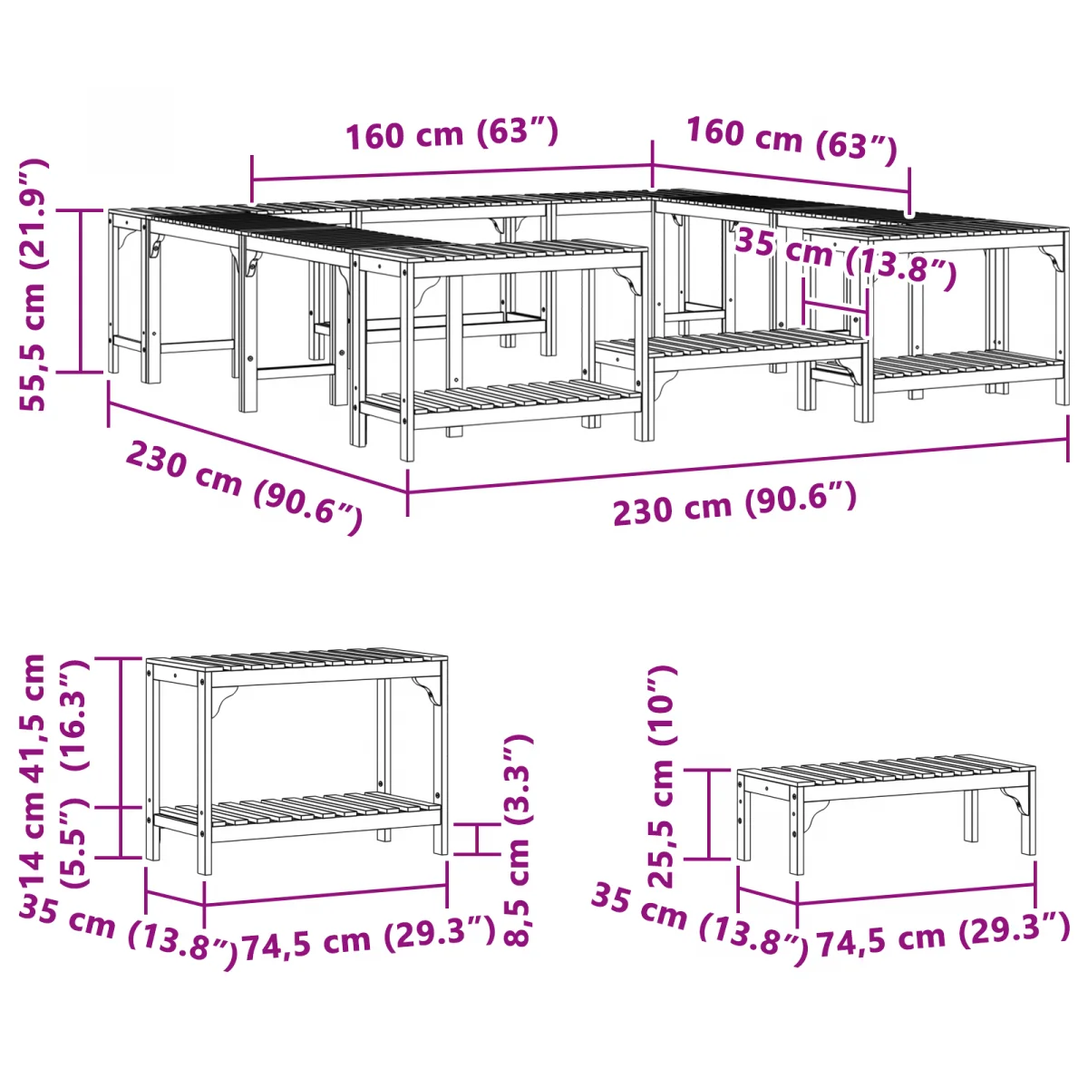 Jakuzzi Környezet Barna 230 x 230 cm