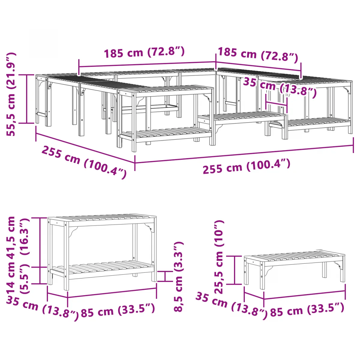 Jakuzzi Környezet Barna 250 x 250 cm