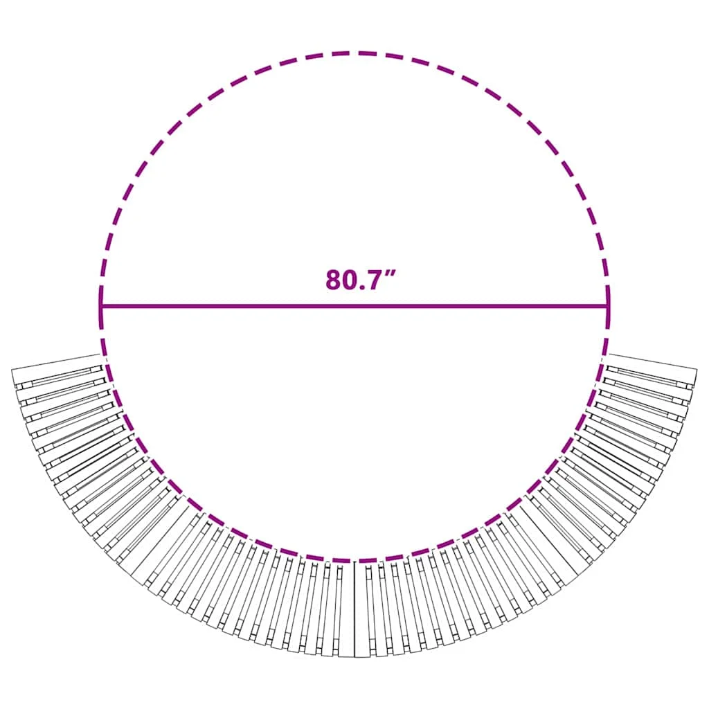 Gőzfürdő Környezet Félkör 272x120.5x55.5 cm Szilárd Akácfa