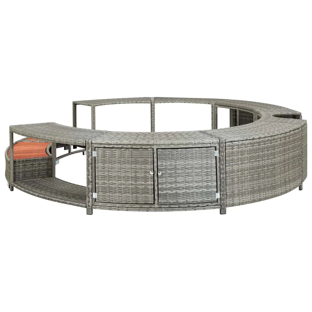Szürke polyrattan jakuzzi-keret