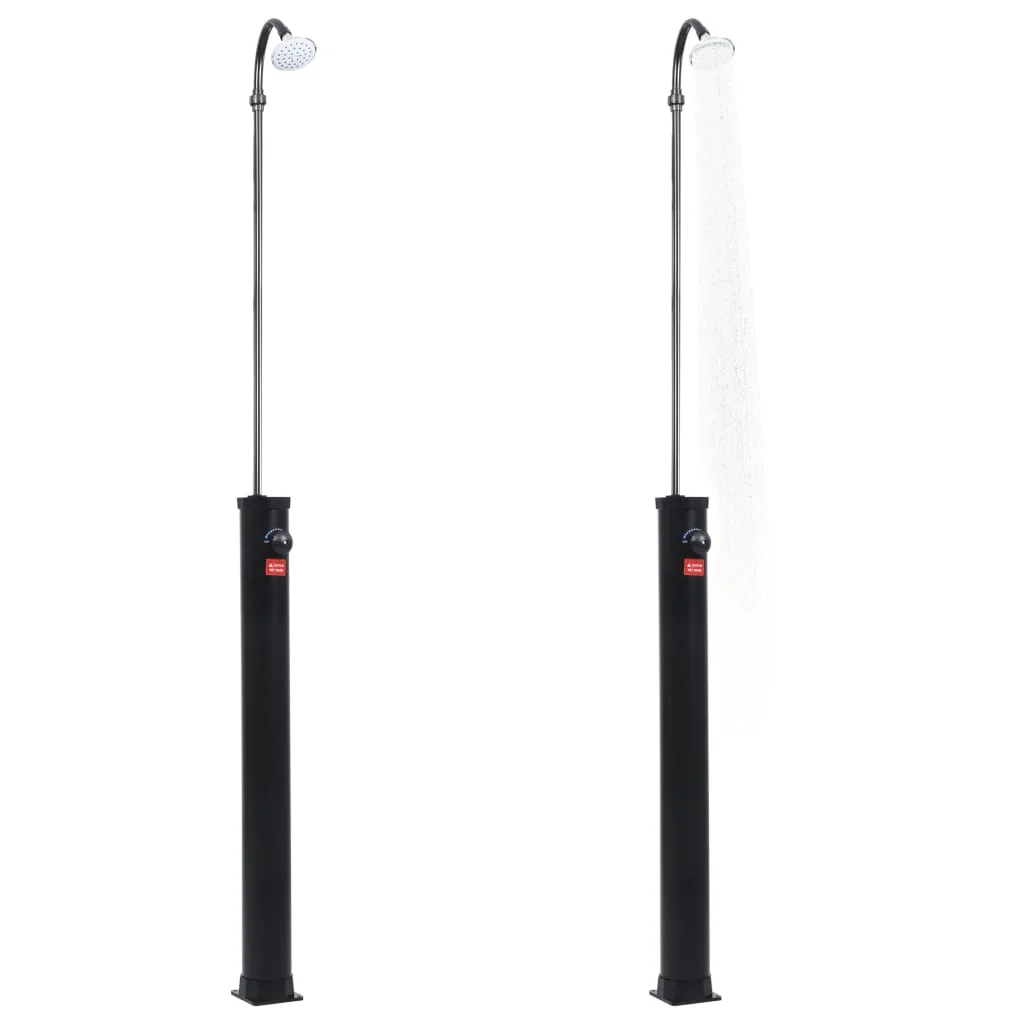 Fekete napelemes kerti zuhany 215 cm 8 l