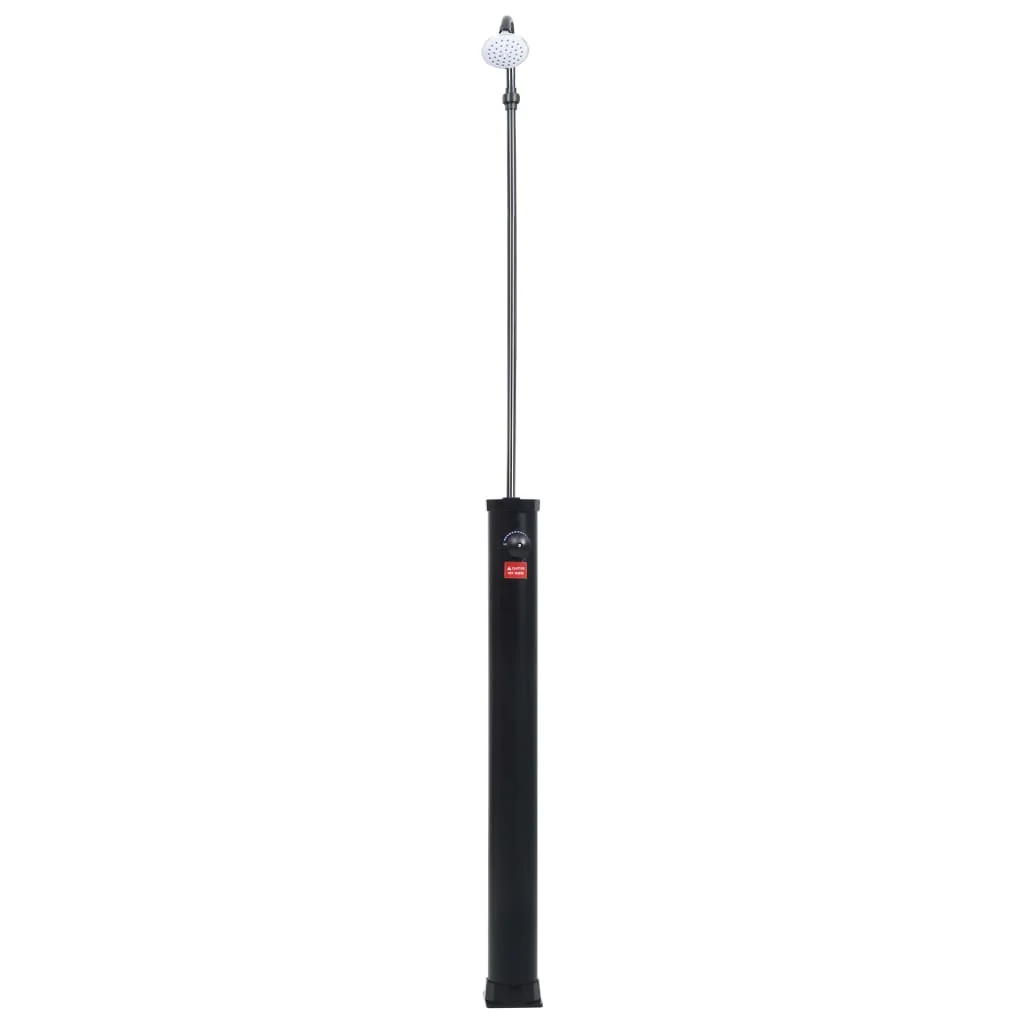 Fekete napelemes kerti zuhany 215 cm 8 l