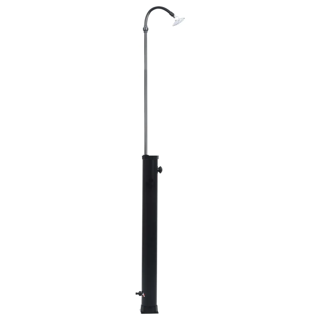Fekete napelemes kerti zuhany 215 cm 8 l