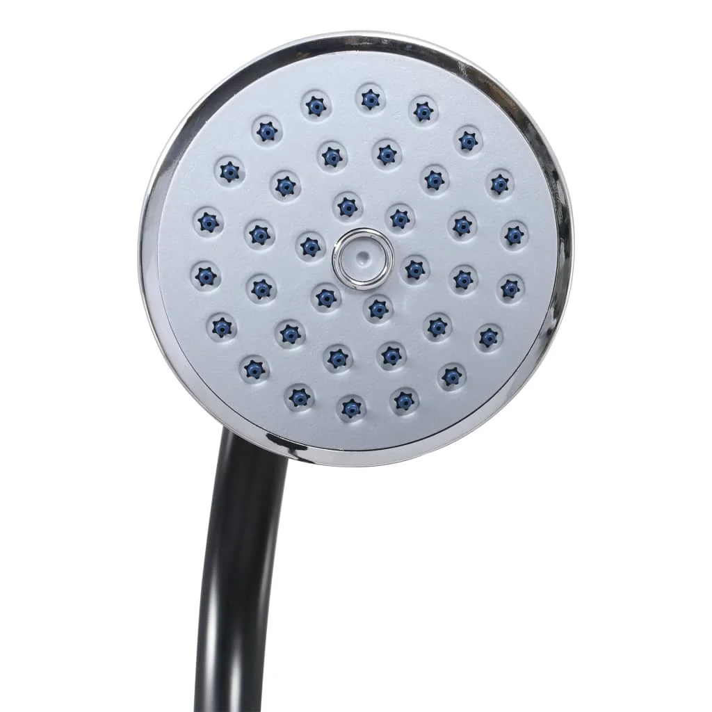 Fekete napelemes kerti zuhany 215 cm 8 l