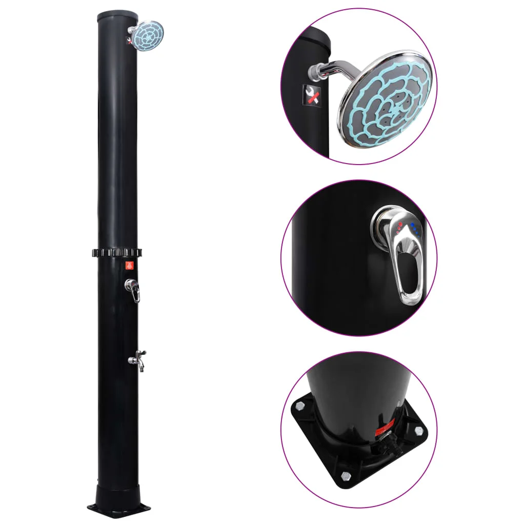 Kültéri szolárzuhany zuhanyfejjel és csappal 40 L