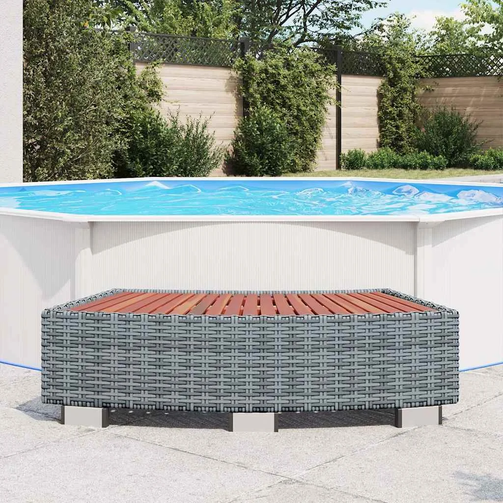 Szürke polyrattan spa fellépő 92 x 45 x 25 cm