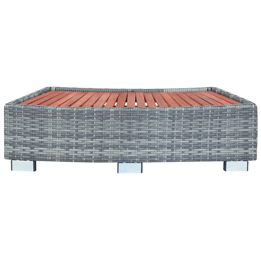 Szürke polyrattan spa fellépő 92 x 45 x 25 cm