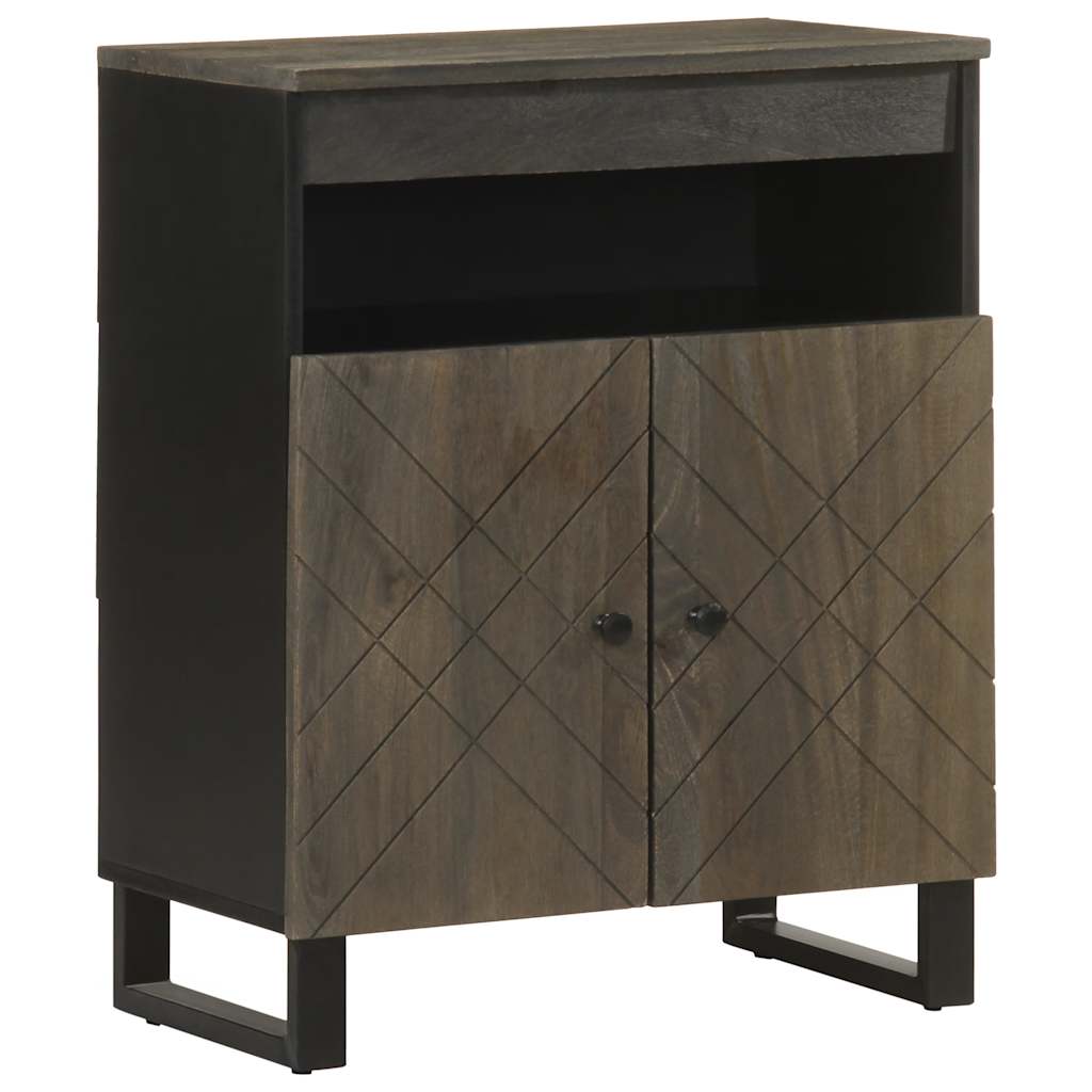 Sideboard Fekete 60x33x75 cm tömörfa Mango