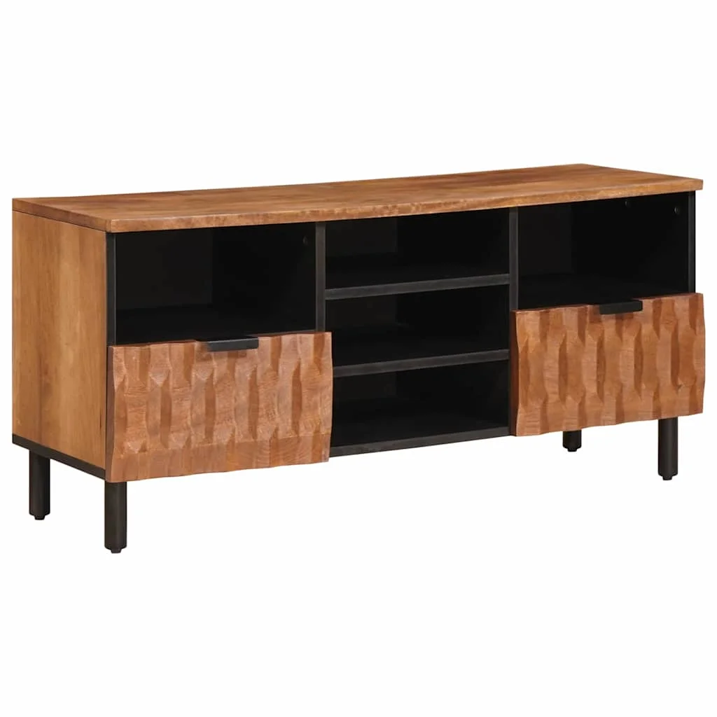 TV szekrény Akácbarna felület 100 x 33,5 x 46 cm Tömör Mangófát