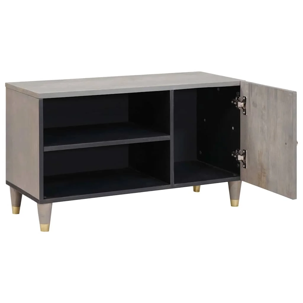 TV szekrény Szürke és Arany 80 x 31.5 x 46 cm Tömör mangófa