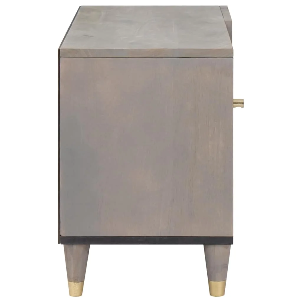 TV szekrény Szürke és Arany 80 x 31.5 x 46 cm Tömör mangófa