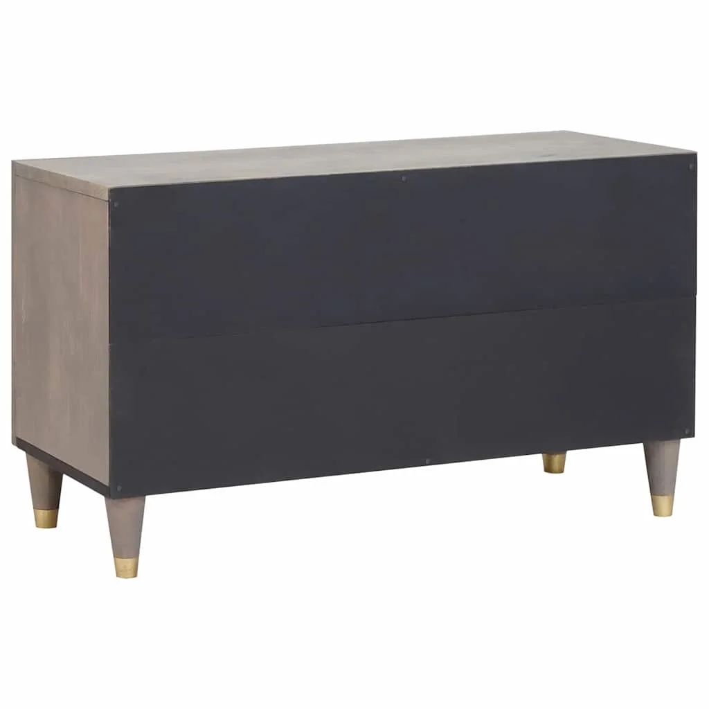 TV szekrény Szürke és Arany 80 x 31.5 x 46 cm Tömör mangófa