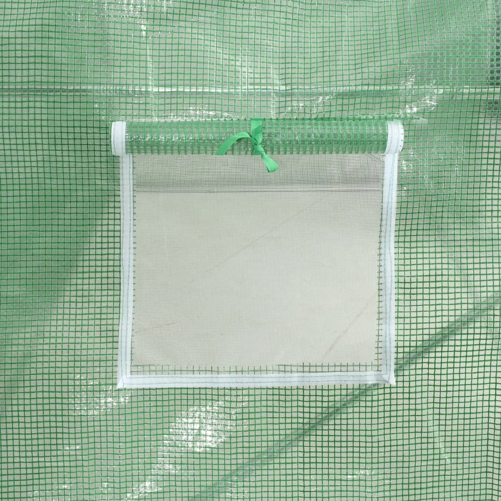 Zöld acélvázas melegház 30 m² 10 x 3 x 2 m