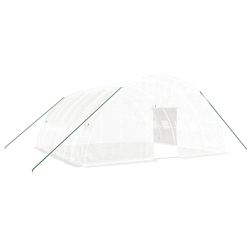 Fehér acélvázas melegház 36 m² 6 x 6 x 2,85 m