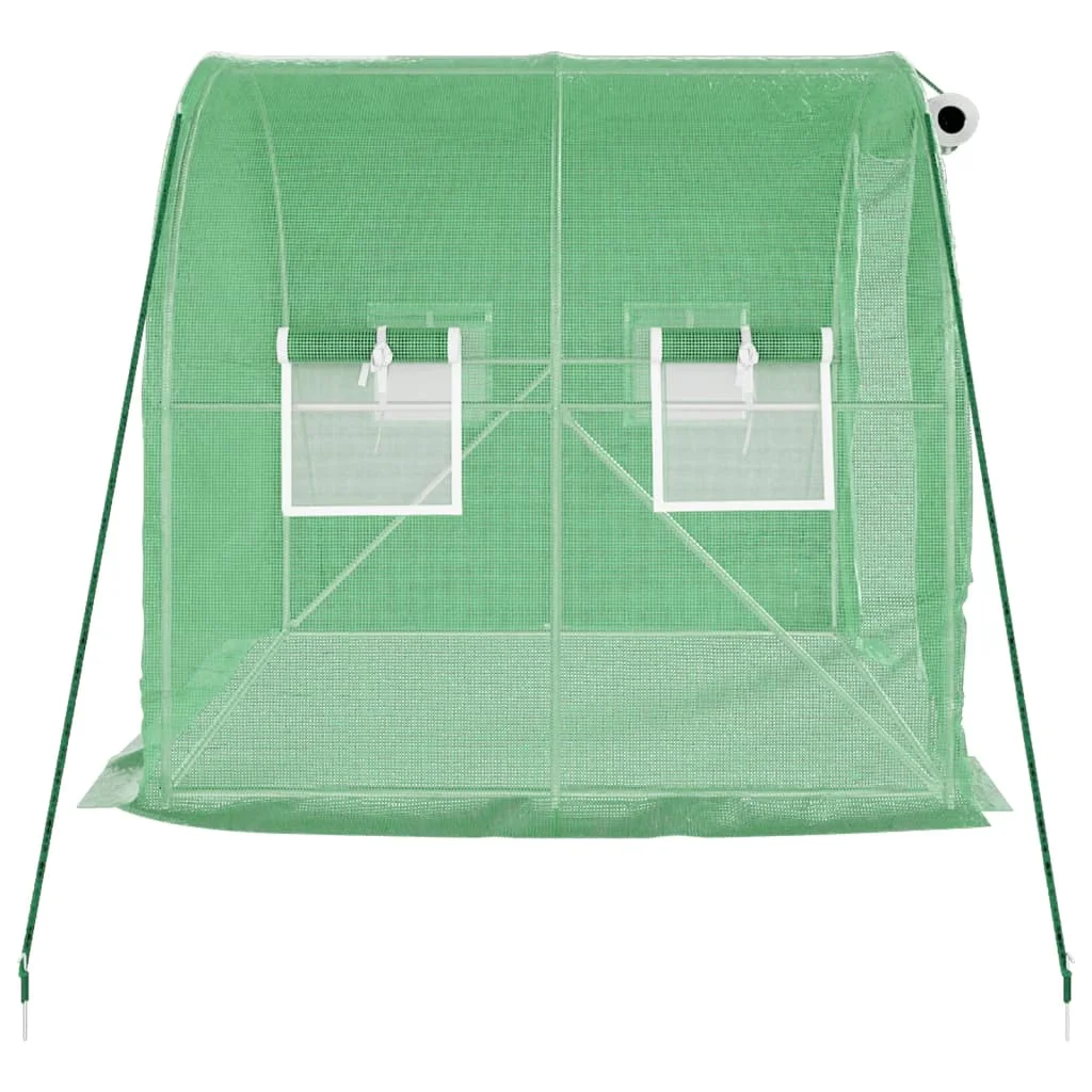 Zöld acélvázas melegház 4 m² 2 x 2 x 2 m