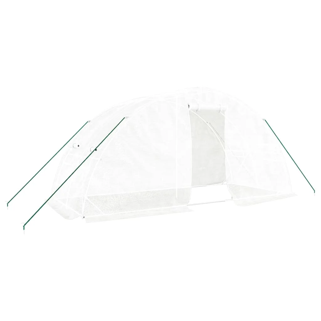 Fehér acélvázas melegház 10 m² 5 x 2 x 2,3 m