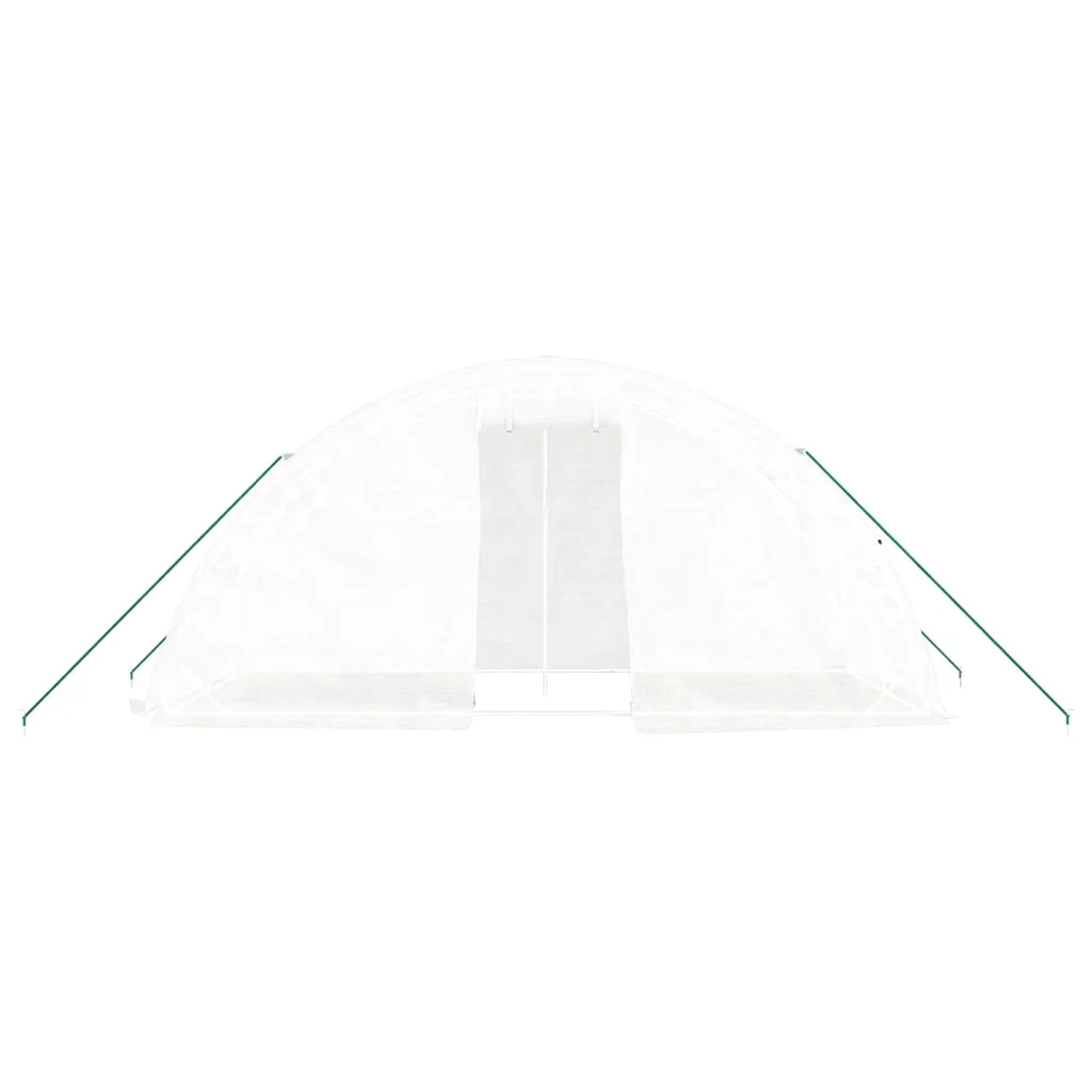 Fehér acélvázas melegház 10 m² 5 x 2 x 2,3 m