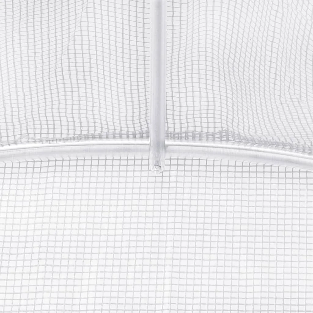 Fehér acélvázas melegház 10 m² 5 x 2 x 2,3 m