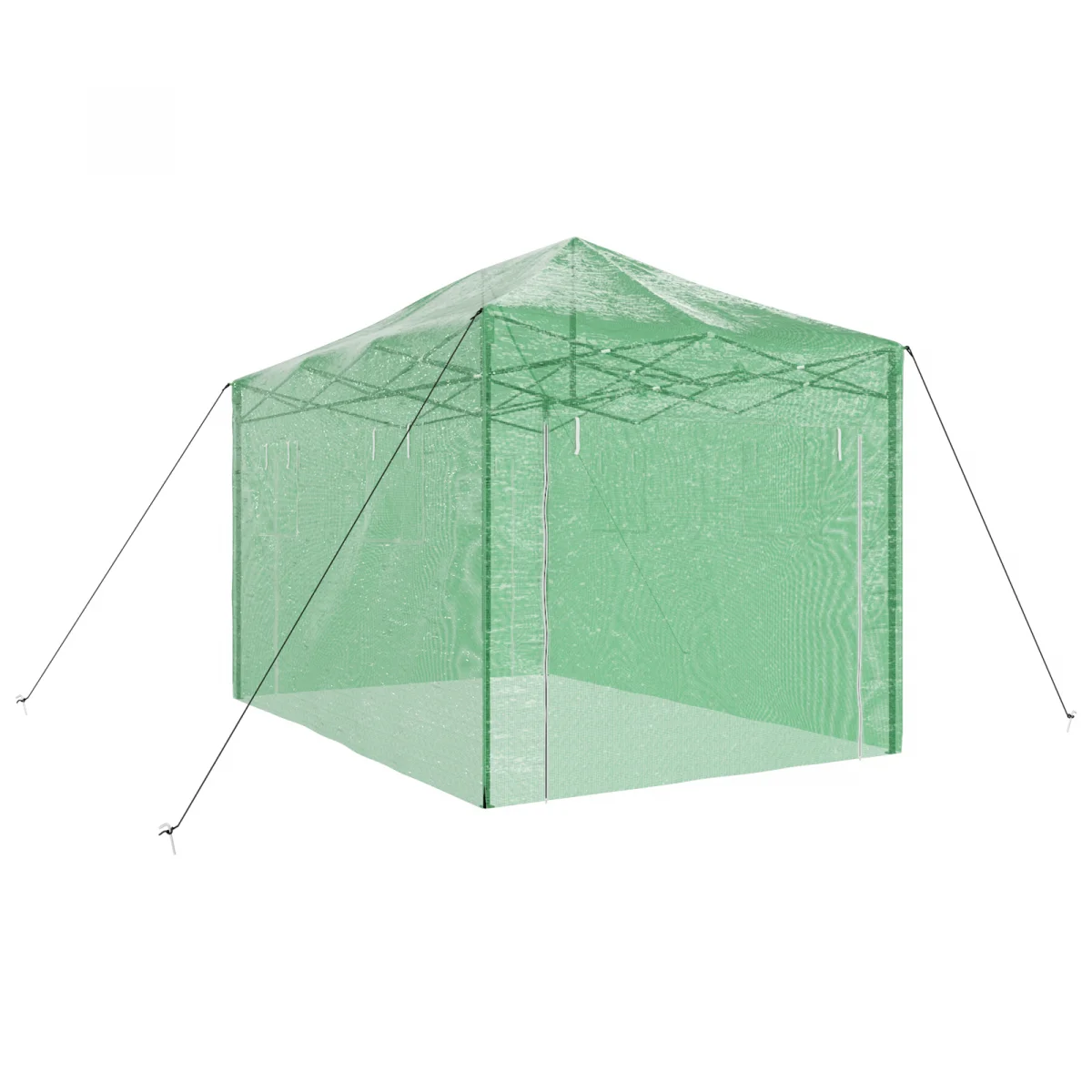 Üvegház Pop-up Vázal tetővel Zöld 280 x 410 x 315 cm Acél